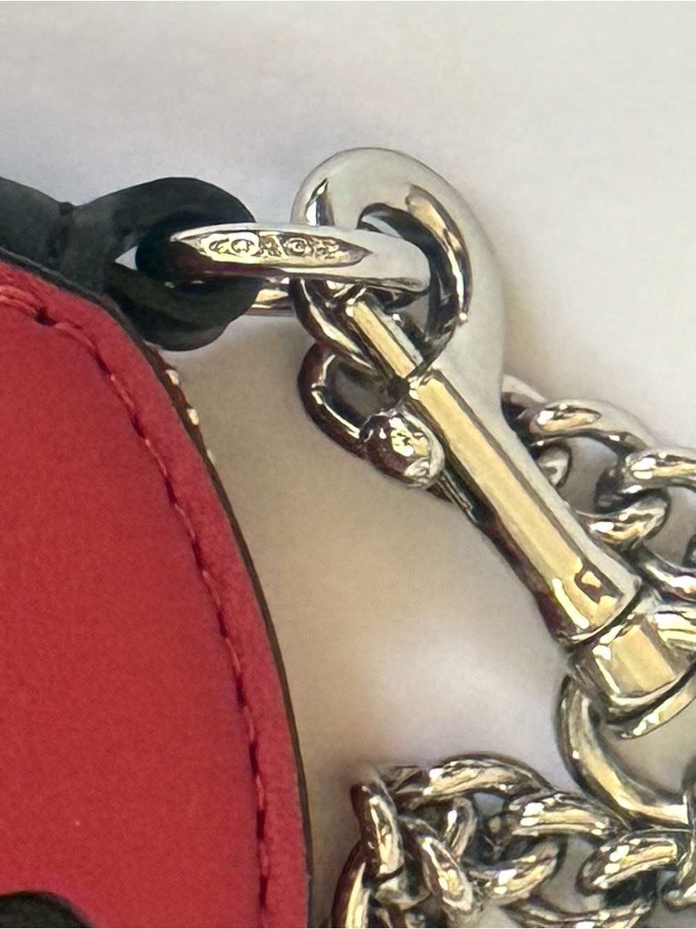 Coach 2911 Leather Large Ladybug Black/Red Coin Purse/ Wristlet Chain Charm NWT - Picture 8 of 11